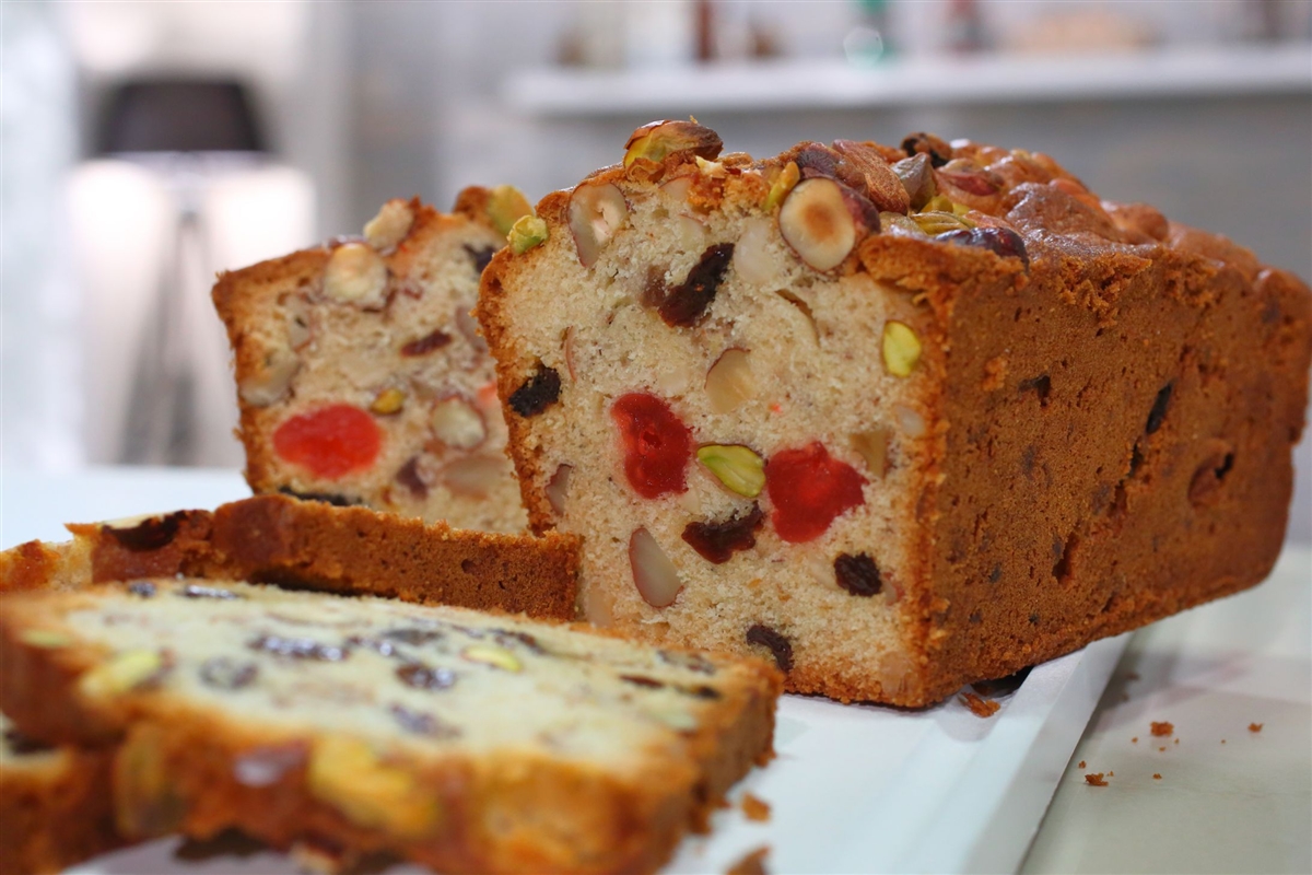 budin ingles casero con frutas confitadas