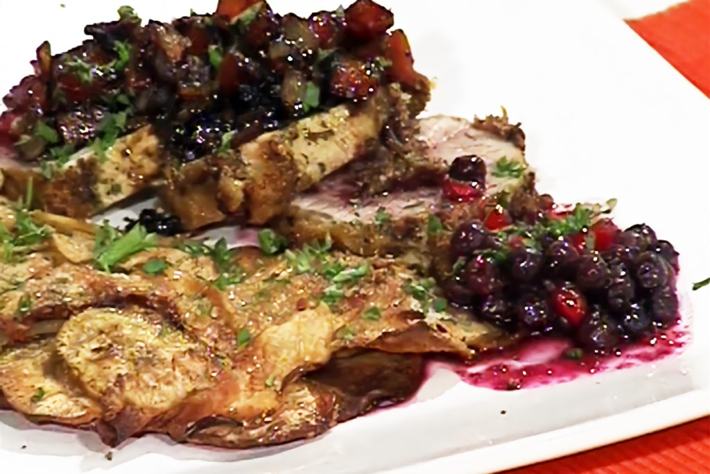 carre de cerdo con hierbas frescas