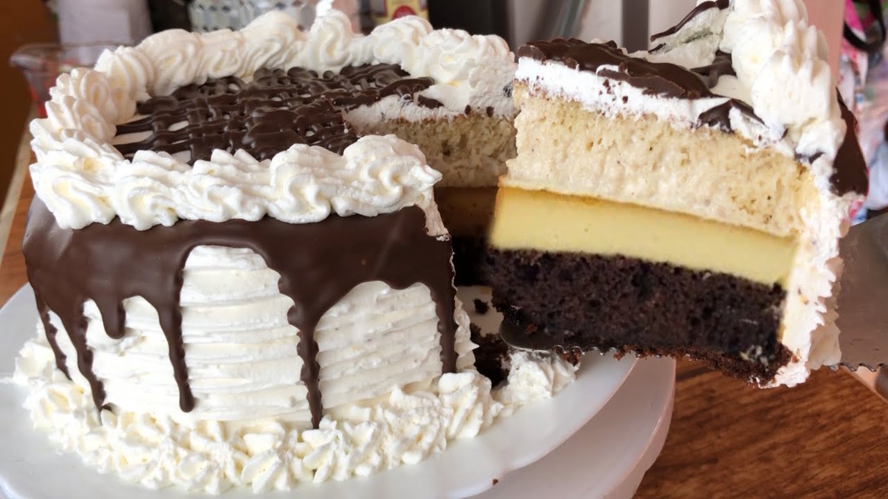 decoracion de torta con capas de flan