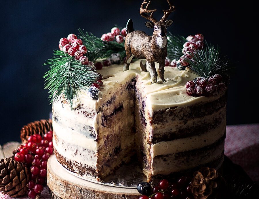 deliciosa tarta de arandanos con queso crema