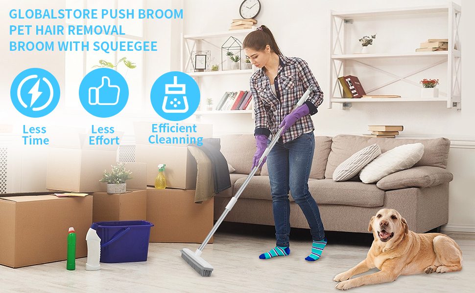 escoba de cerdas largas para pelo de perro