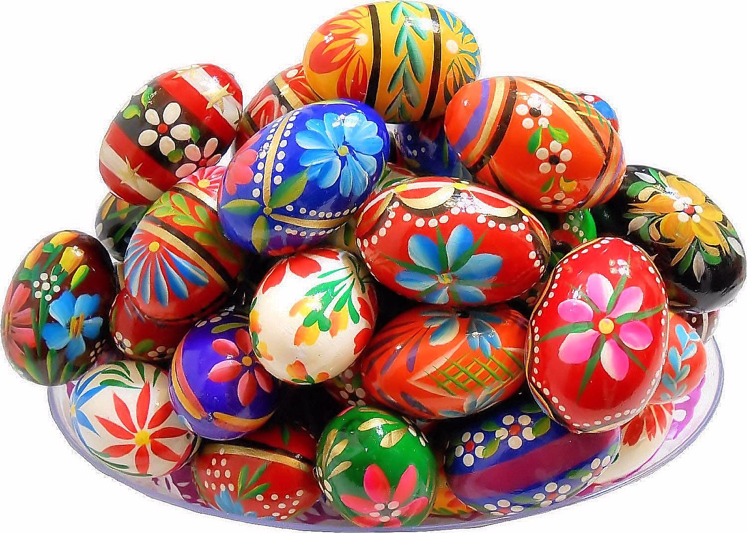 huevos de pascua decorados con colores vibrantes