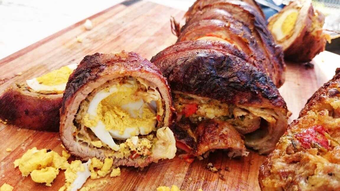imagen de matambre arrollado a la parrilla argentino