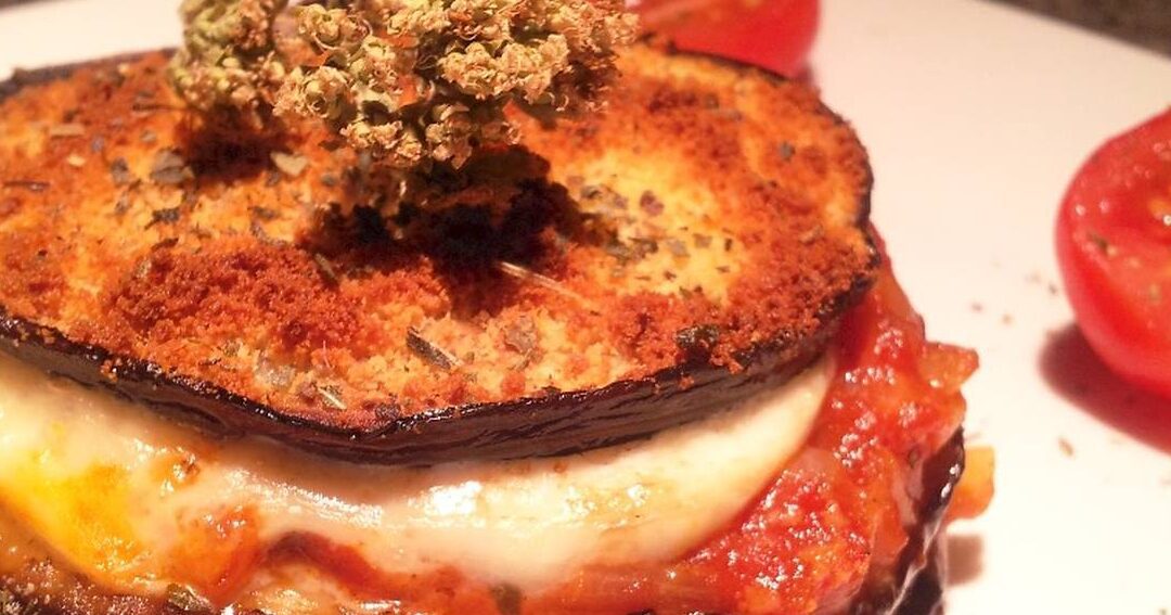 mil hojas vegetariano deliciosa berenjena a la parmesana