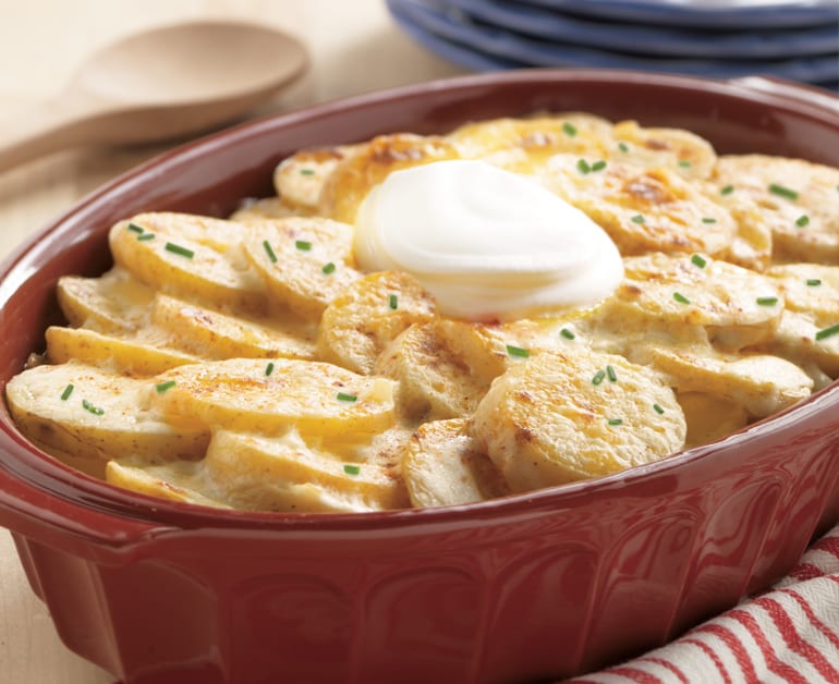 papas al horno con crema y queso