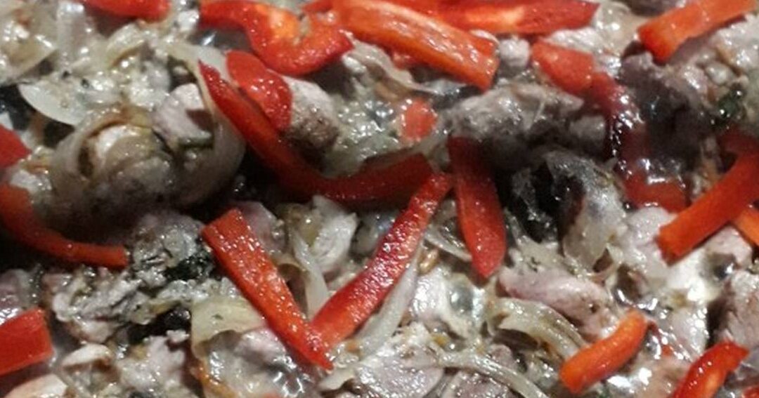 plato de pulpa de cerdo al disco