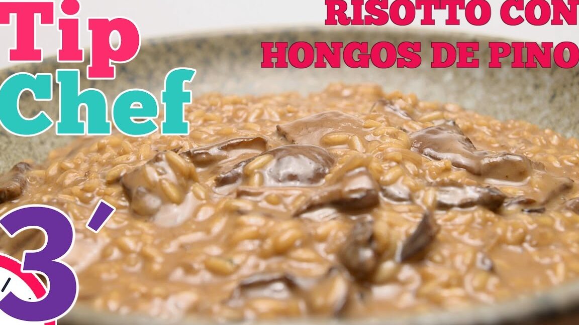 plato de risotto con hongos de pino delicioso