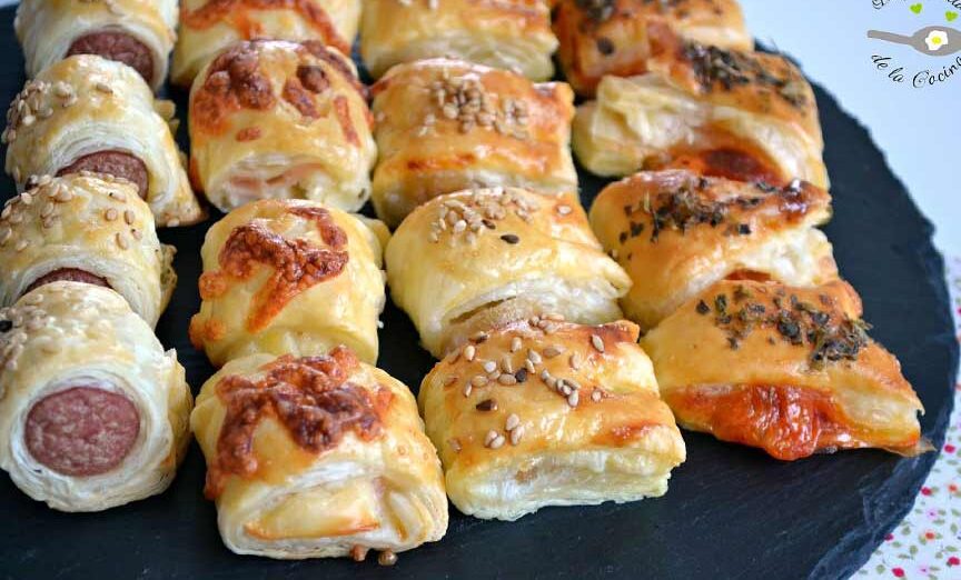 tarta salada de masa hojaldre con ingredientes variados