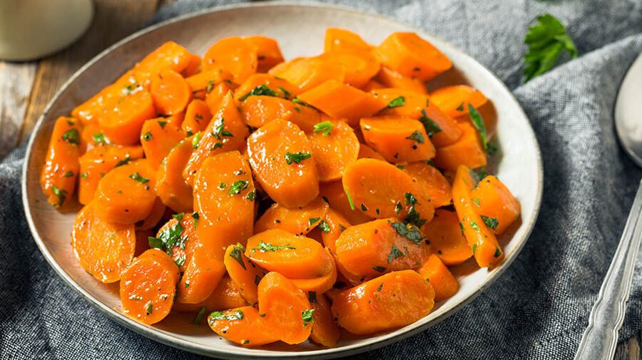 zanahorias doradas y caramelizadas con miel y especias